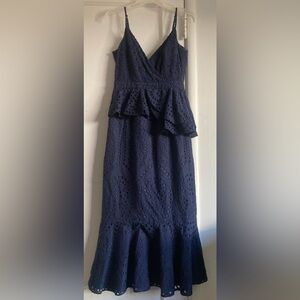 Yumi Kim Blue Ruffled Pencil Dress Cocktail